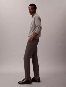 Cotton Sateen Slim Chino Pants