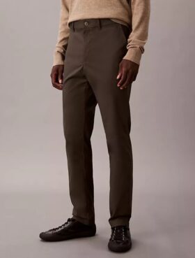 Cotton Sateen Slim Chino Pants