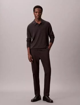 Cotton Sateen Slim Tapered Chino Pants