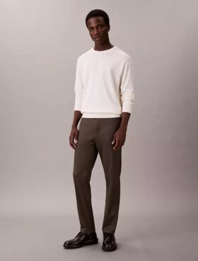 Cotton Sateen Slim Tapered Chino Pants