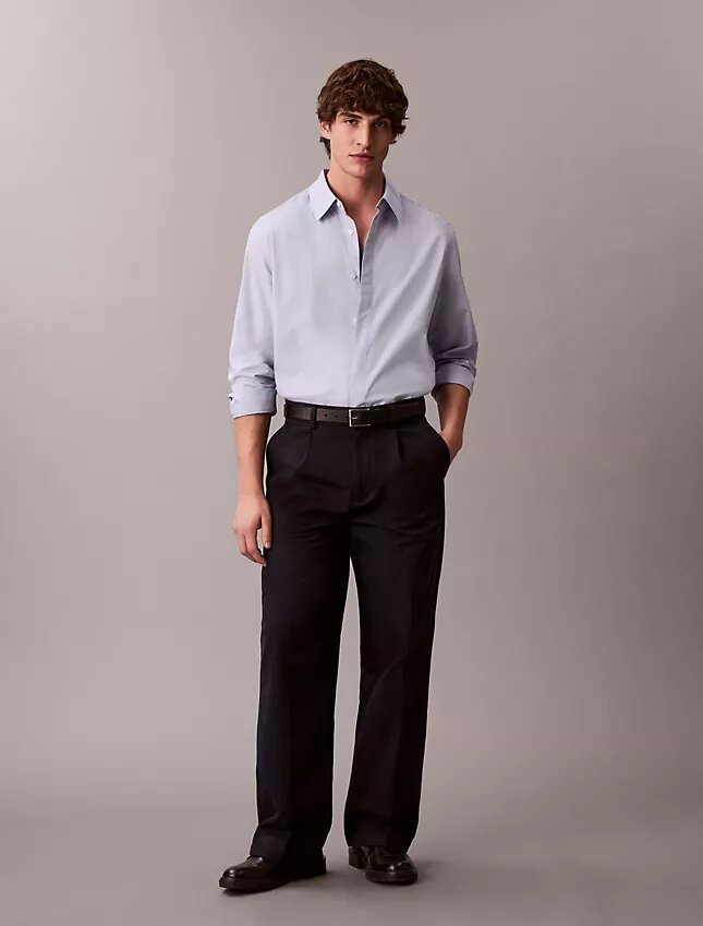 Cotton Solid Relaxed Button-Down Shirt Cotton Solid Relaxed Button-Down Shirt
