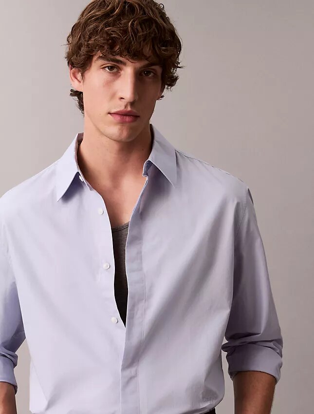 Cotton Solid Relaxed Button-Down Shirt Cotton Solid Relaxed Button-Down Shirt