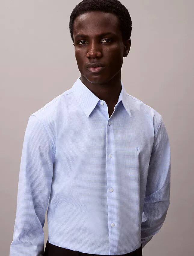 Cotton Stretch Gingham Slim Button-Down Shirt Cotton Stretch Gingham Slim Button-Down Shirt
