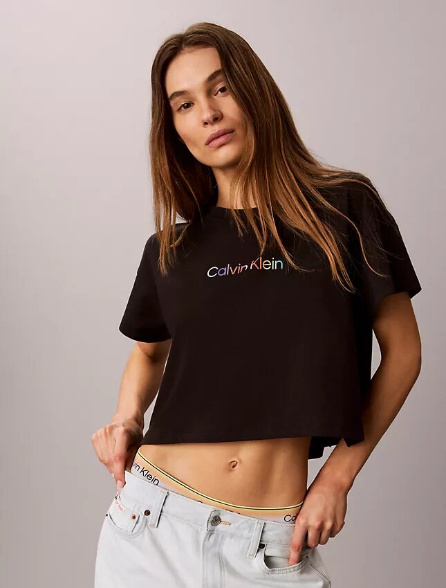 Cotton Stretch Lounge Pride Boxy Crop Tee Cotton Stretch Lounge Pride Boxy Crop Tee