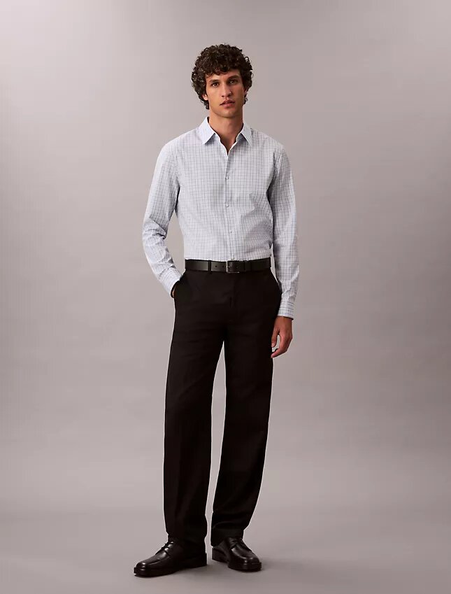Cotton Stretch Plaid Slim Button-Down Shirt Cotton Stretch Plaid Slim Button-Down Shirt