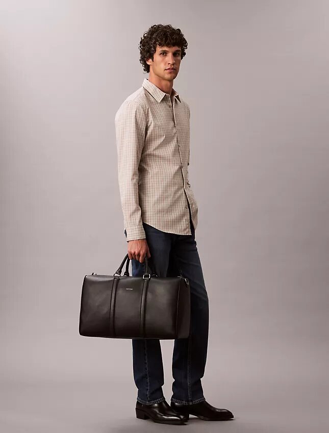 Cotton Stretch Plaid Slim Button-Down Shirt Cotton Stretch Plaid Slim Button-Down Shirt