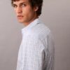 Cotton Stretch Plaid Slim Button-Down Shirt Cotton Stretch Plaid Slim Button-Down Shirt