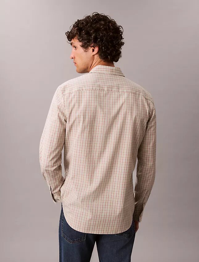 Cotton Stretch Plaid Slim Button-Down Shirt Cotton Stretch Plaid Slim Button-Down Shirt