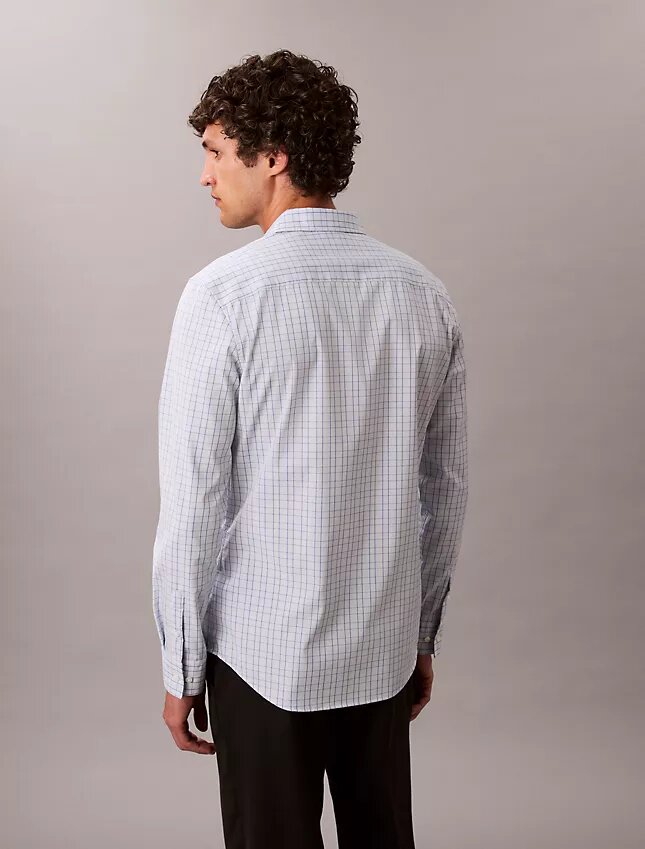 Cotton Stretch Plaid Slim Button-Down Shirt Cotton Stretch Plaid Slim Button-Down Shirt