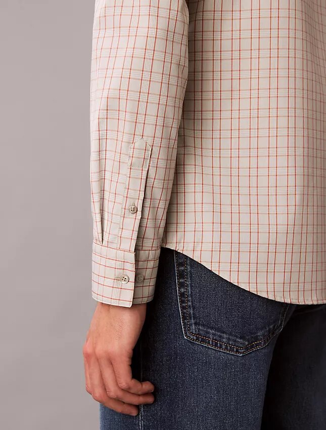 Cotton Stretch Plaid Slim Button-Down Shirt Cotton Stretch Plaid Slim Button-Down Shirt