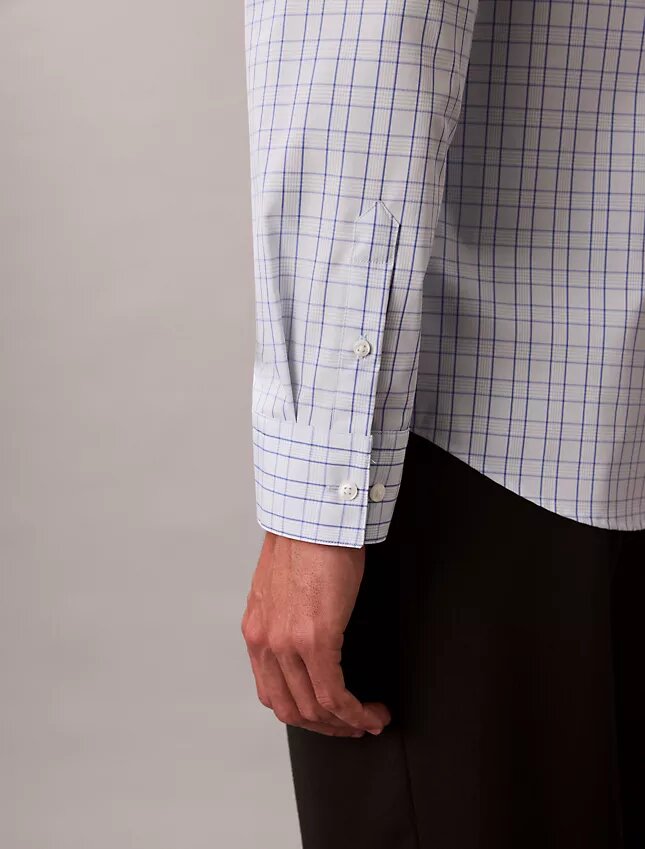 Cotton Stretch Plaid Slim Button-Down Shirt Cotton Stretch Plaid Slim Button-Down Shirt