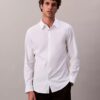 Cotton Stretch Poplin Slim Button-Down Shirt