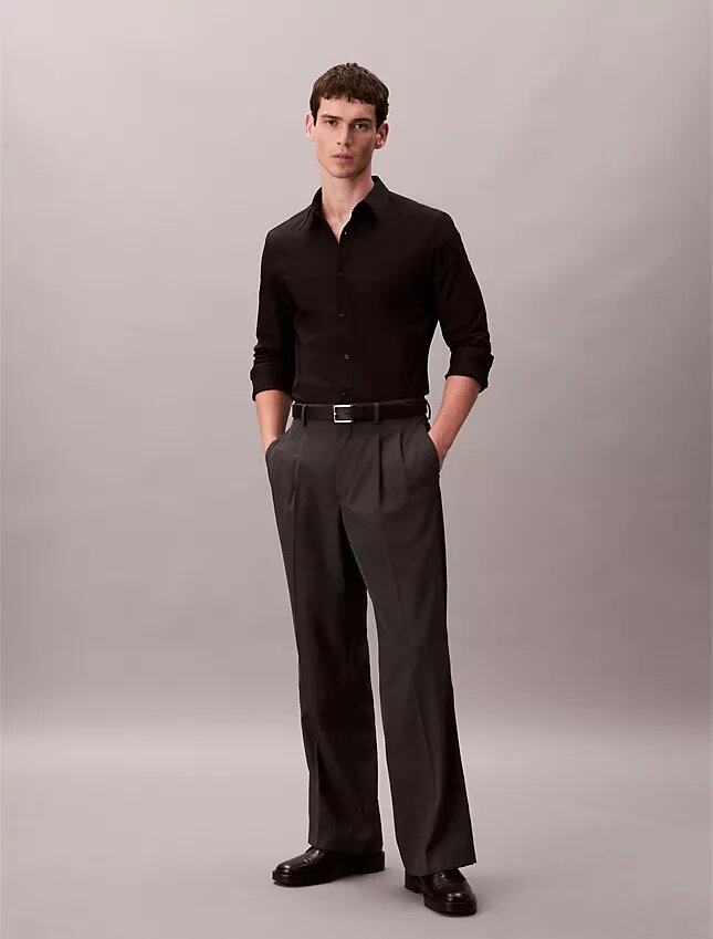 Cotton Stretch Poplin Slim Button-Down Shirt Cotton Stretch Poplin Slim Button-Down Shirt