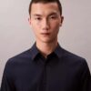 Cotton Stretch Poplin Slim Button-Down Shirt
