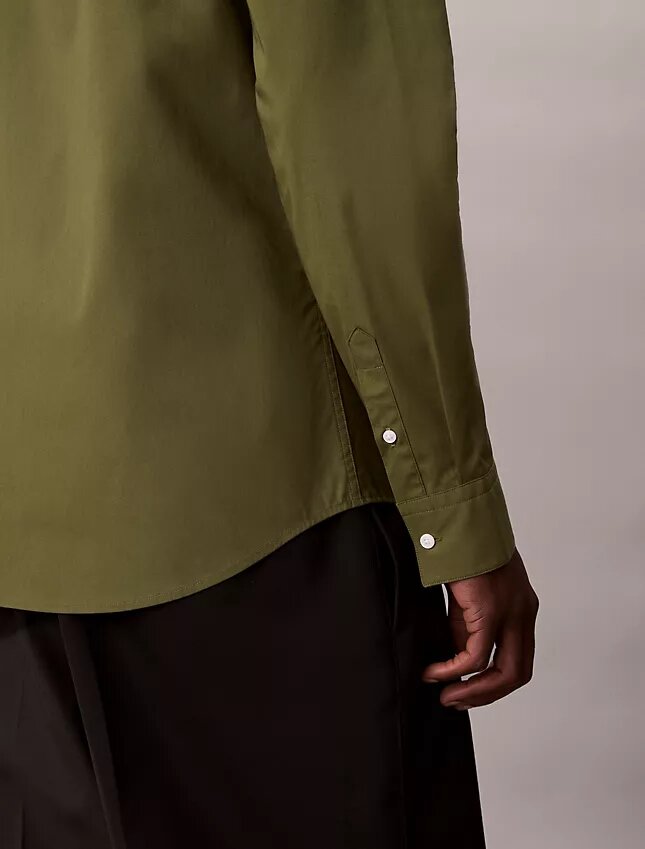 Cotton Stretch Poplin Slim Button-Down Shirt Cotton Stretch Poplin Slim Button-Down Shirt