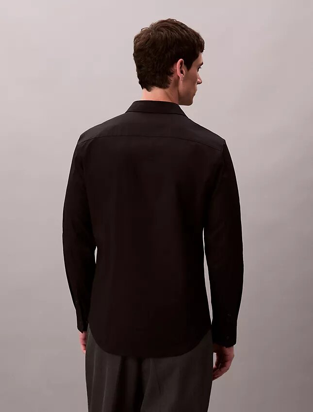 Cotton Stretch Poplin Slim Button-Down Shirt Cotton Stretch Poplin Slim Button-Down Shirt