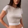 Cotton Stretch Rib Cropped Tee Cotton Stretch Rib Cropped Tee