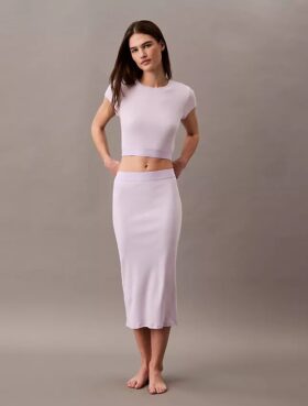 Cotton Stretch Rib Cropped Tee