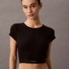 Cotton Stretch Rib Cropped Tee Cotton Stretch Rib Cropped Tee