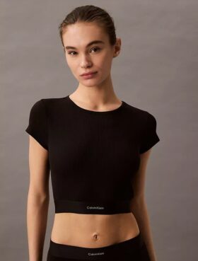 Cotton Stretch Rib Cropped Tee