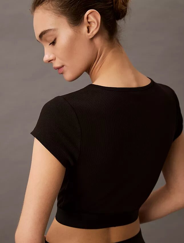 Cotton Stretch Rib Cropped Tee Cotton Stretch Rib Cropped Tee