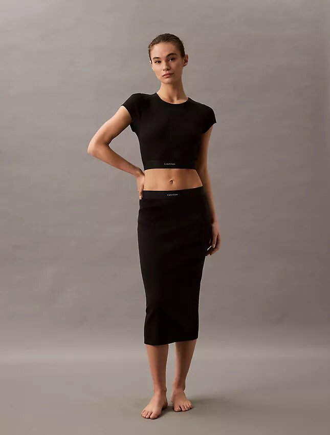 Cotton Stretch Rib Cropped Tee Cotton Stretch Rib Cropped Tee