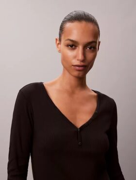 Cotton Stretch Rib Henley T-Shirt Cotton Stretch Rib Henley T-Shirt