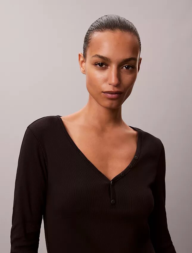Cotton Stretch Rib Henley T-Shirt Cotton Stretch Rib Henley T-Shirt