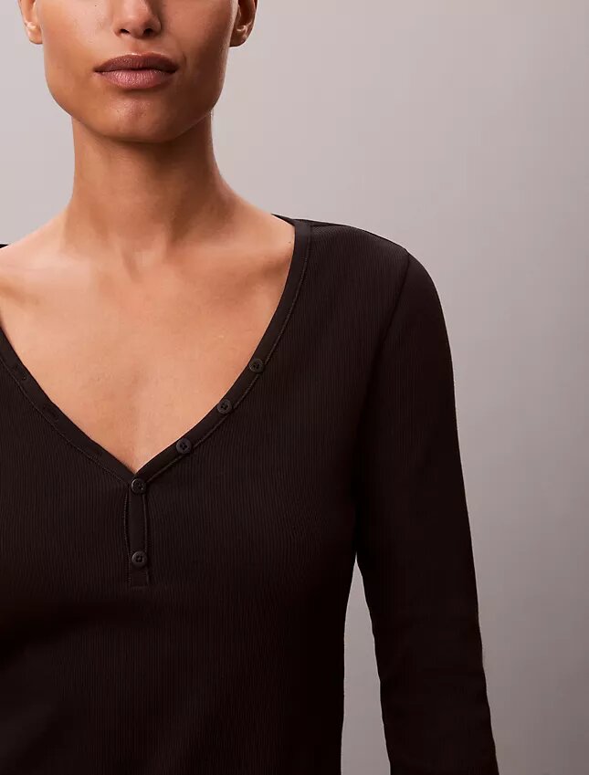 Cotton Stretch Rib Henley T-Shirt Cotton Stretch Rib Henley T-Shirt