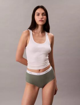 Cotton Stretch Rib High Rise Brief