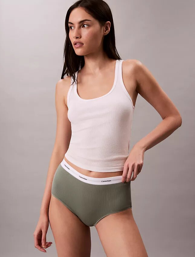 Cotton Stretch Rib High Rise Brief Cotton Stretch Rib High Rise Brief