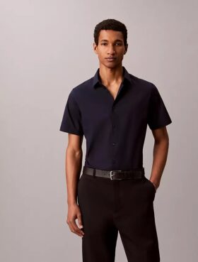 Cotton Stretch Slim Button-Down Shirt