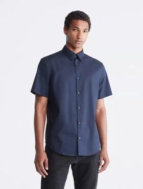Cotton Stretch Slim Button-Down Shirt