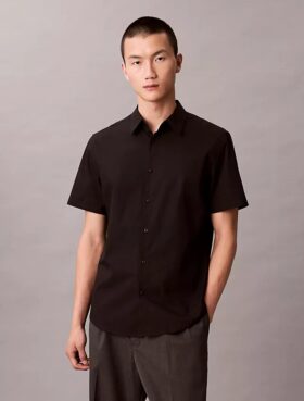 Cotton Stretch Slim Button-Down Shirt