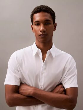 Cotton Stretch Slim Button-Down Shirt