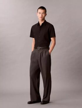 Cotton Stretch Slim Button-Down Shirt