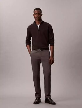 Cotton Stretch Slim Trousers