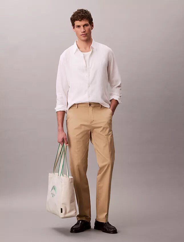 Cotton Stretch Straight Trousers Cotton Stretch Straight Trousers