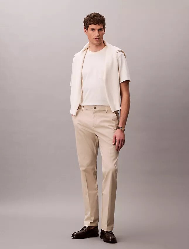 Cotton Stretch Straight Trousers Cotton Stretch Straight Trousers