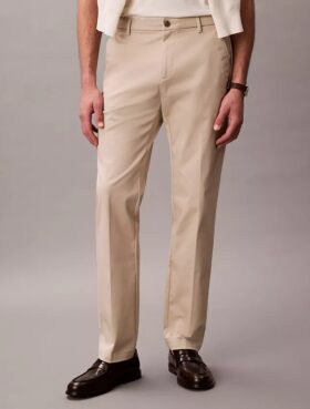 Cotton Stretch Straight Trousers