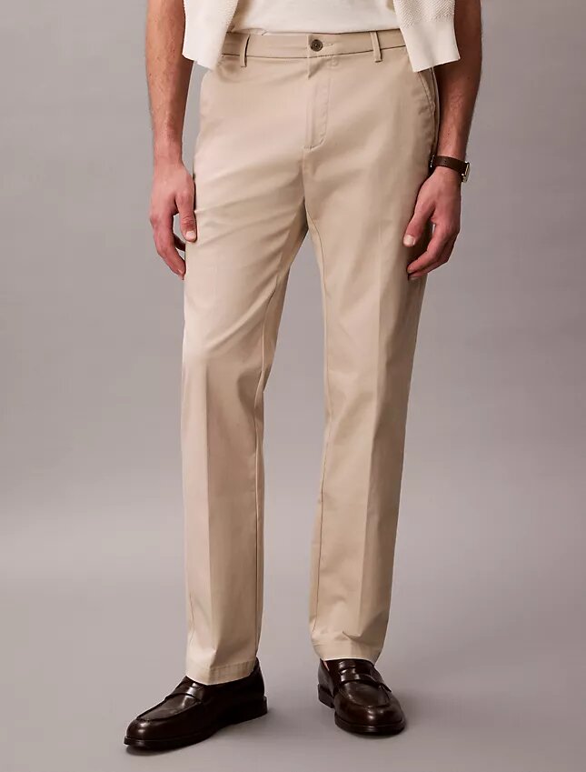 Cotton Stretch Straight Trousers Cotton Stretch Straight Trousers