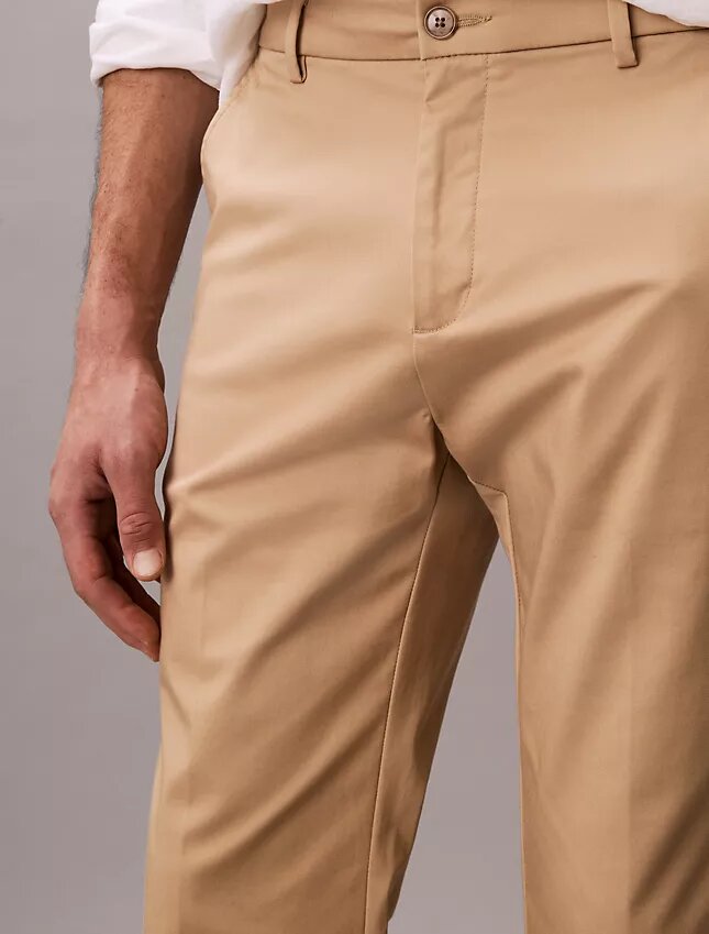 Cotton Stretch Straight Trousers Cotton Stretch Straight Trousers