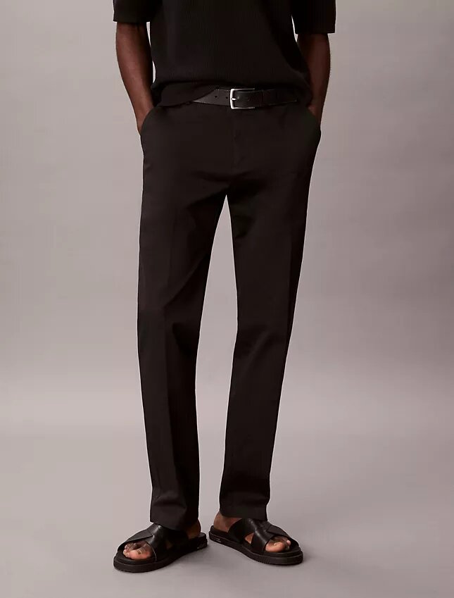 Cotton Stretch Straight Trousers Cotton Stretch Straight Trousers