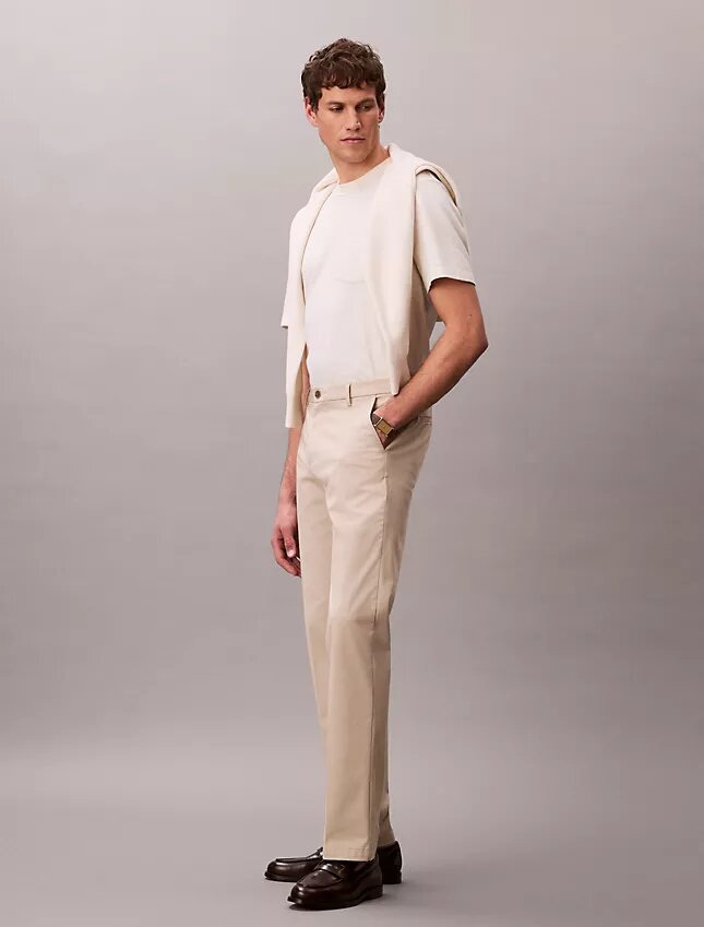 Cotton Stretch Straight Trousers Cotton Stretch Straight Trousers