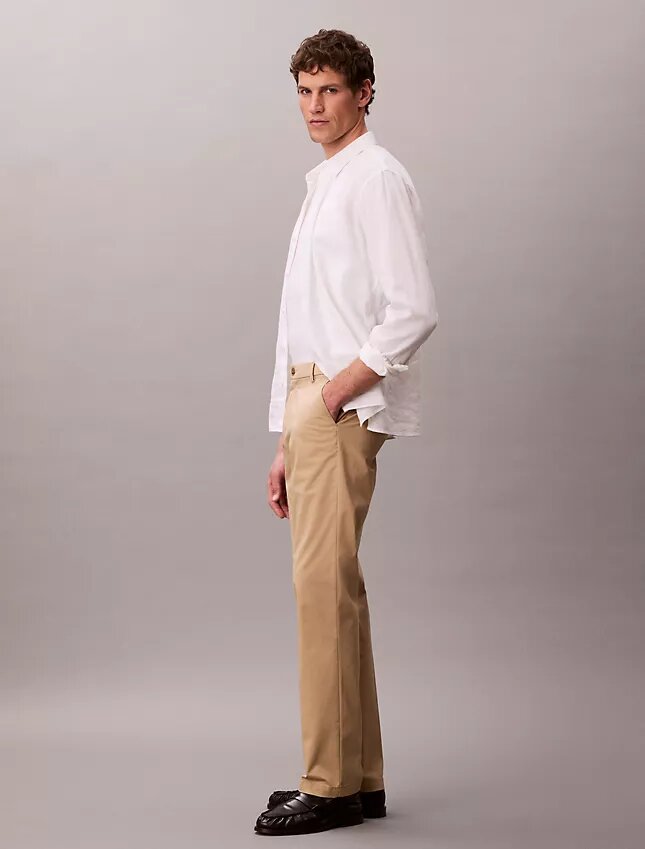 Cotton Stretch Straight Trousers Cotton Stretch Straight Trousers