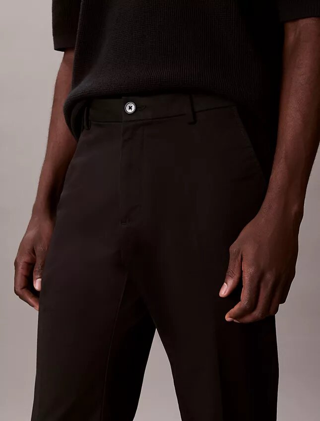 Cotton Stretch Straight Trousers Cotton Stretch Straight Trousers
