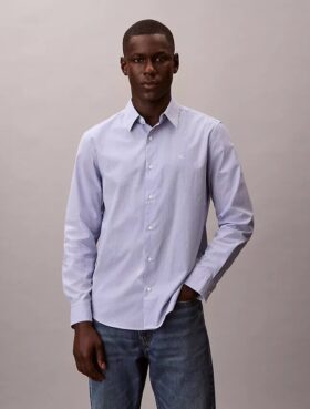 Cotton Stretch Stripe Classic Button-Down Shirt