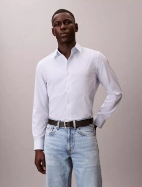 Cotton Stretch Stripe Classic Button-Down Shirt