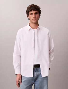Cotton Stretch Stripe Oxford Classic Button-Down Shirt
