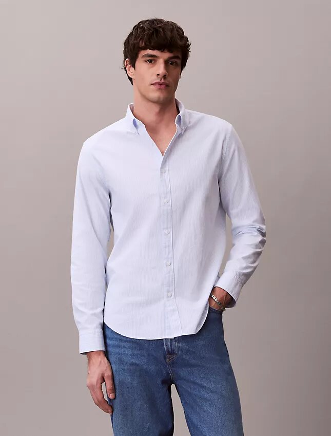 Cotton Stretch Stripe Oxford Classic Button-Down Shirt Cotton Stretch Stripe Oxford Classic Button-Down Shirt